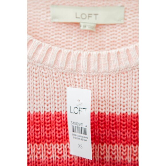 Loft Pink and Yellow Ombre Crew Neck Sweater, size XS, NWT - Picture 3 of 6
